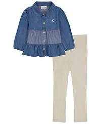 Calvin Klein Baby Girls' Tunic Long-Sleeve Top and Leggings, 2-Piece Set