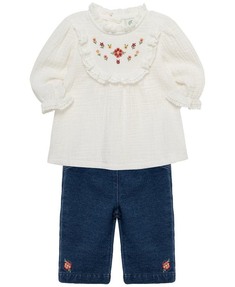 Little Me Baby Girls' Blossoms Tunic Long-Sleeve Top and Jeggings, 2-Piece Set
