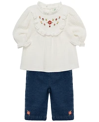 Little Me Baby Girls' Blossoms Tunic Long-Sleeve Top and Jeggings, 2-Piece Set