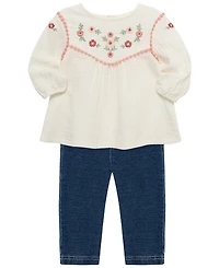 Little Me Baby Girls' Floral Tunic Long-Sleeve Top and Jeggings, 2-Piece Set