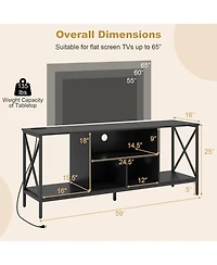 Slickblue Modern Tv Stand with Led Lights and Integrated Power Outlets