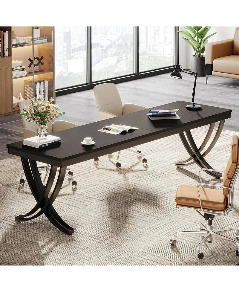 Tribesigns 2 Person Computer Desk, Extra Long Desk, Large Double Desk for Two People, Workstation with Stylish Legs