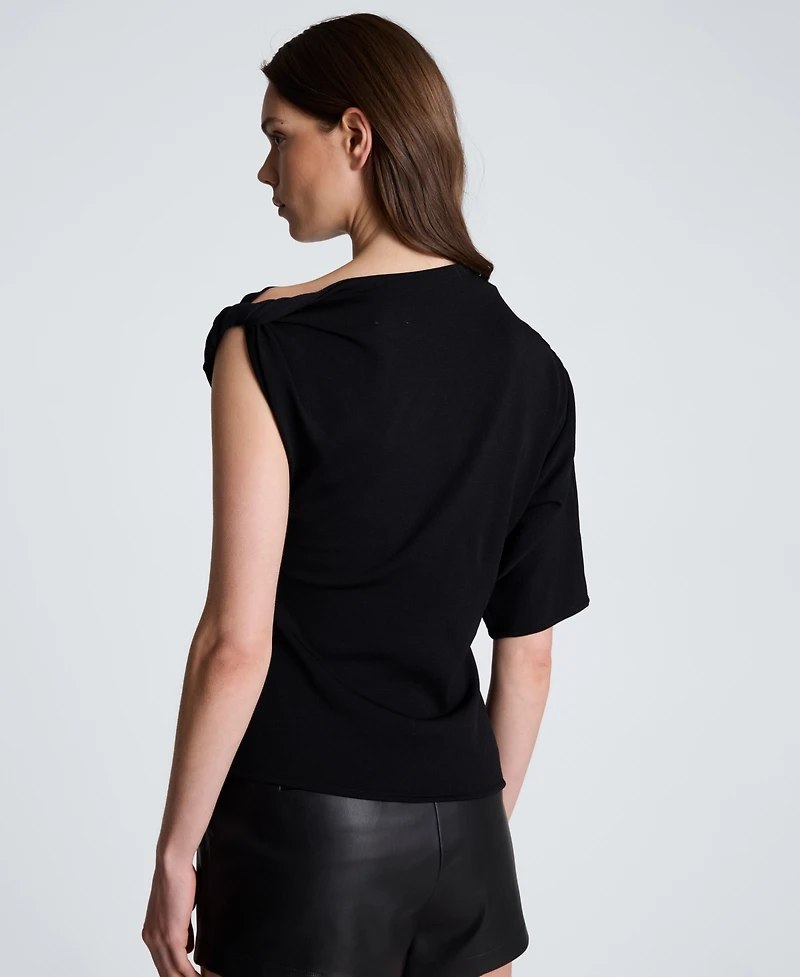 Kenneth Cole Women's Asymmetrical Draped Knit Sweater