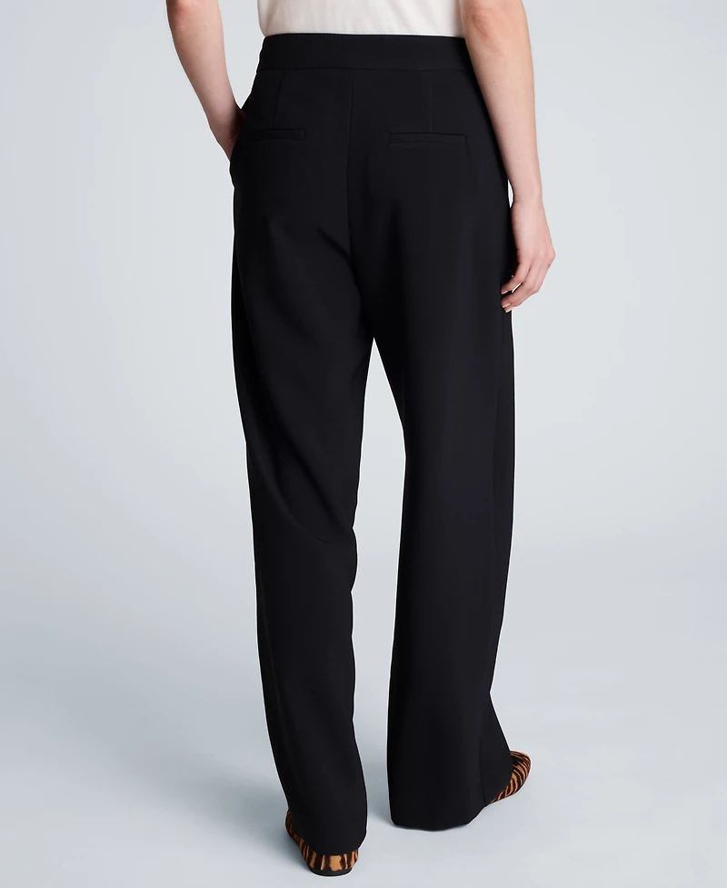 Kenneth Cole Women's High-Rise Asymmetric Crossover Wide-Leg Pants