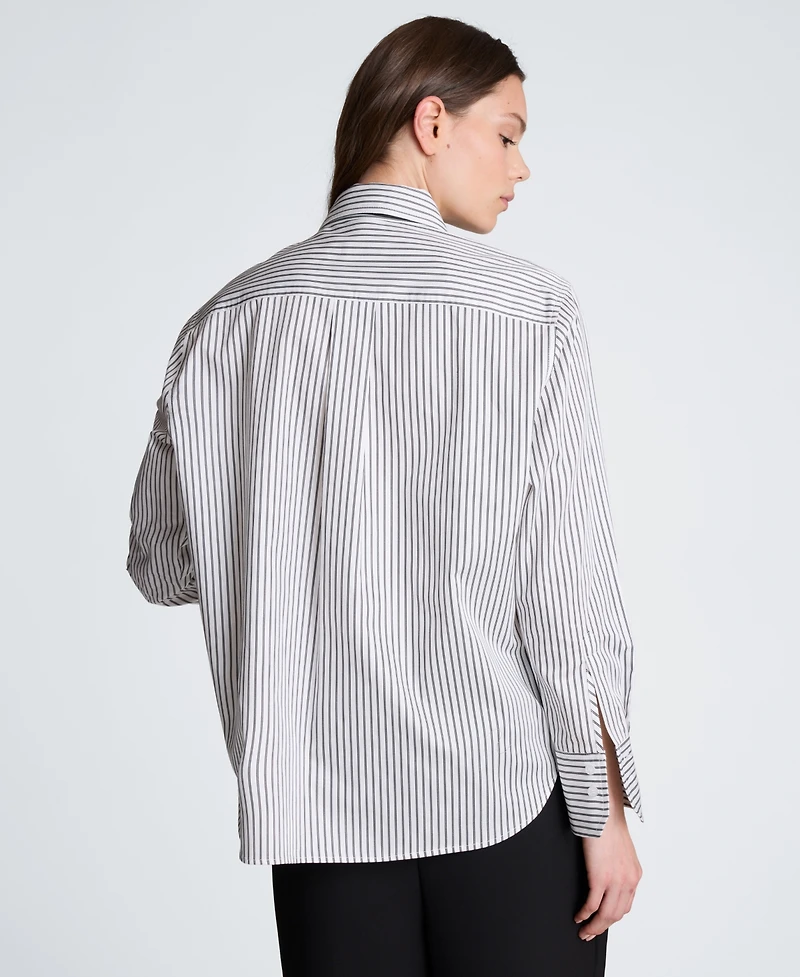 Kenneth Cole Women's Tie & Boyfriend Button-Down Shirt