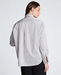 Kenneth Cole Women's Tie & Boyfriend Button-Down Shirt