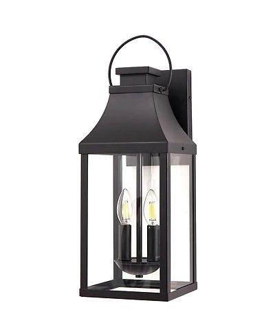 Midola 20" Outdoor Wall Light, Porch Light Outdoor Wall Sconce Lantern, 2-Light Modern Exterior Lighting Fixture Wall Mount for House Garage