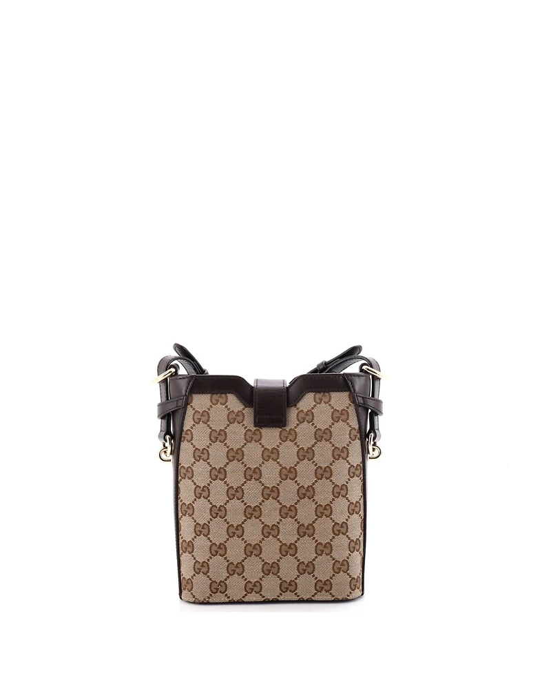 Pre-Owned Gucci Mini Bucket Bag Gg Canvas with Leather