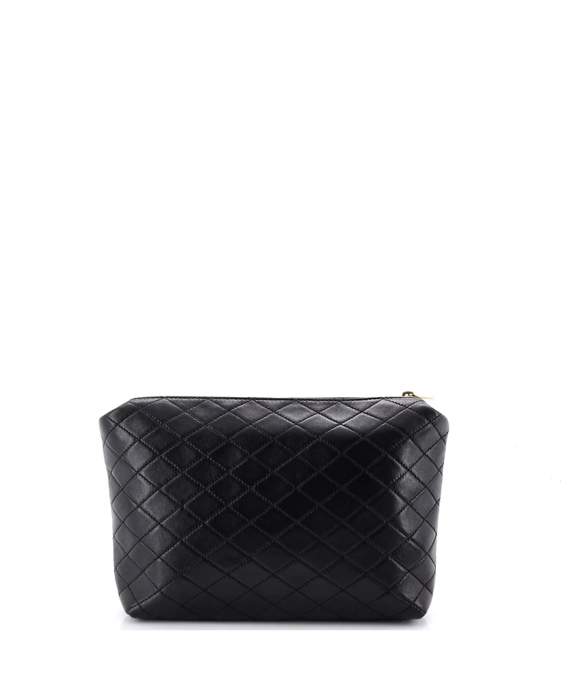 Pre-Owned Saint Laurent Gaby Zipped Pouch Quilted Leather