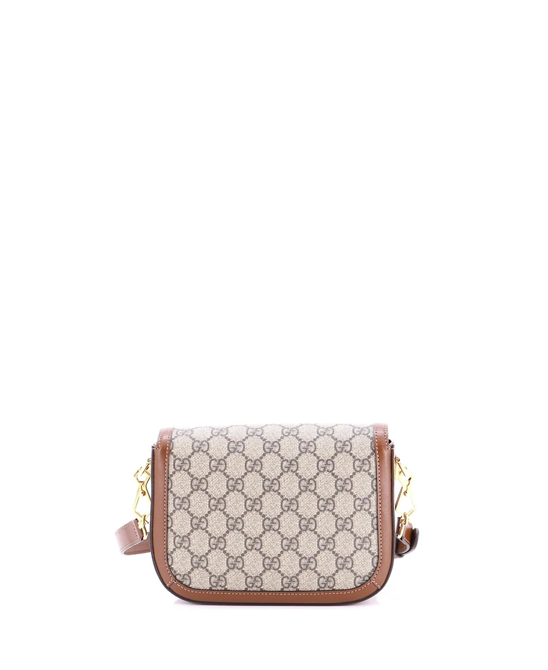 Pre-Owned Gucci Mini Horsebit 1955 Shoulder Bag Gg Coated Canvas with Leather