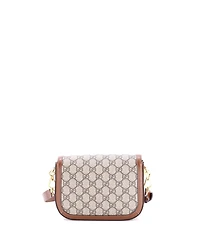 Pre-Owned Gucci Mini Horsebit 1955 Shoulder Bag Gg Coated Canvas with Leather