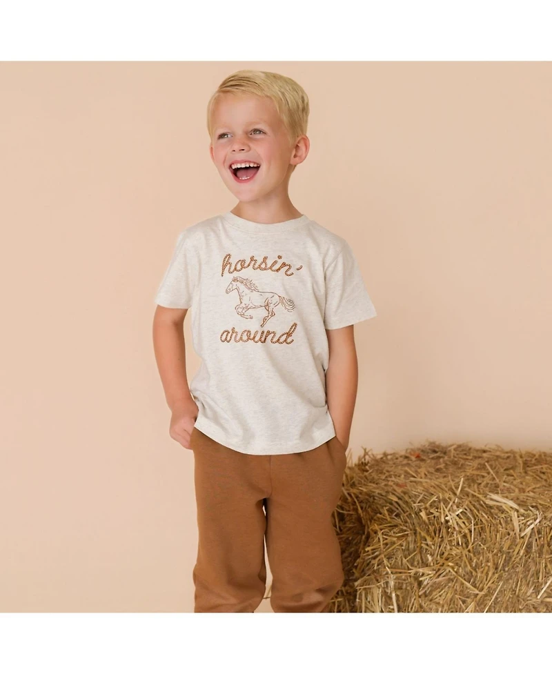 Sweet Wink Little Boys 5-8 Horsin' Around Western Short Sleeve T-Shirt