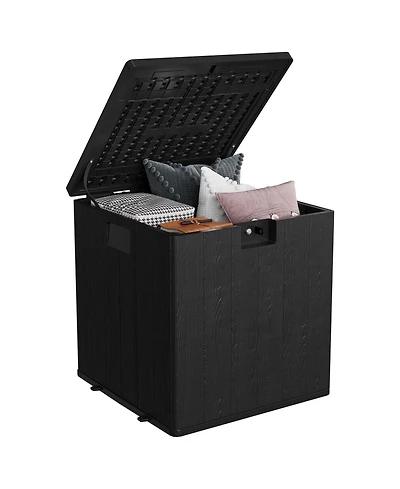 homfan 28 Gallon Resin Outdoor Storage Box - Weatherproof and Uv Resistant Deck