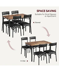 homfan Padded Upholstered Dining Chair Set, Stable Steel and Engineered Wood Structure, Space Saving Easy Clean Home Dining Furniture