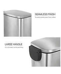 Mega Casa 13 Gal./50 Liter Slim Stainless Steel Step-on Trash Can for Kitchen