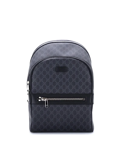 Pre-Owned Gucci Medium Front Zip Pocket Backpack Gg Coated Canvas