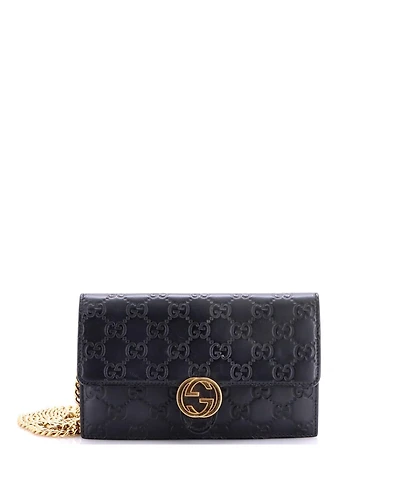 Pre-Owned Gucci Icon Wallet on Chain Guccissima Leather