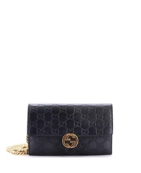 Pre-Owned Gucci Icon Wallet on Chain Guccissima Leather