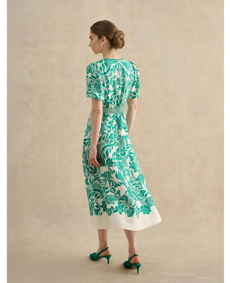 Hobbs London Trelissick V-Neck Fit Flare Dress