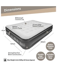 Cowin Inflatable Mattress Queen Air Mattress with Built-in Pump 18" Blow up Mattress Portable Air Bed for Home Guest Camping