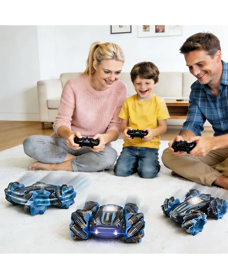 Cowin 4WD Rc Stunt Car with Lights 360degree(s) Spins Remote Control Toy for Boys Girls Kids