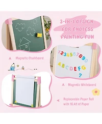 Mecale 3-in-1 Double-Sided Adjustable Kids Easel with Storage Bag, Age 3-8