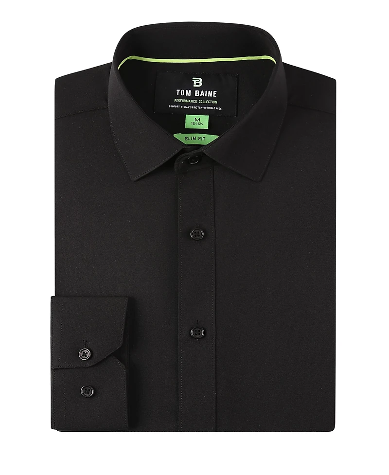 Tom Baine Men's Performance Stretch Solid Button Down Shirt