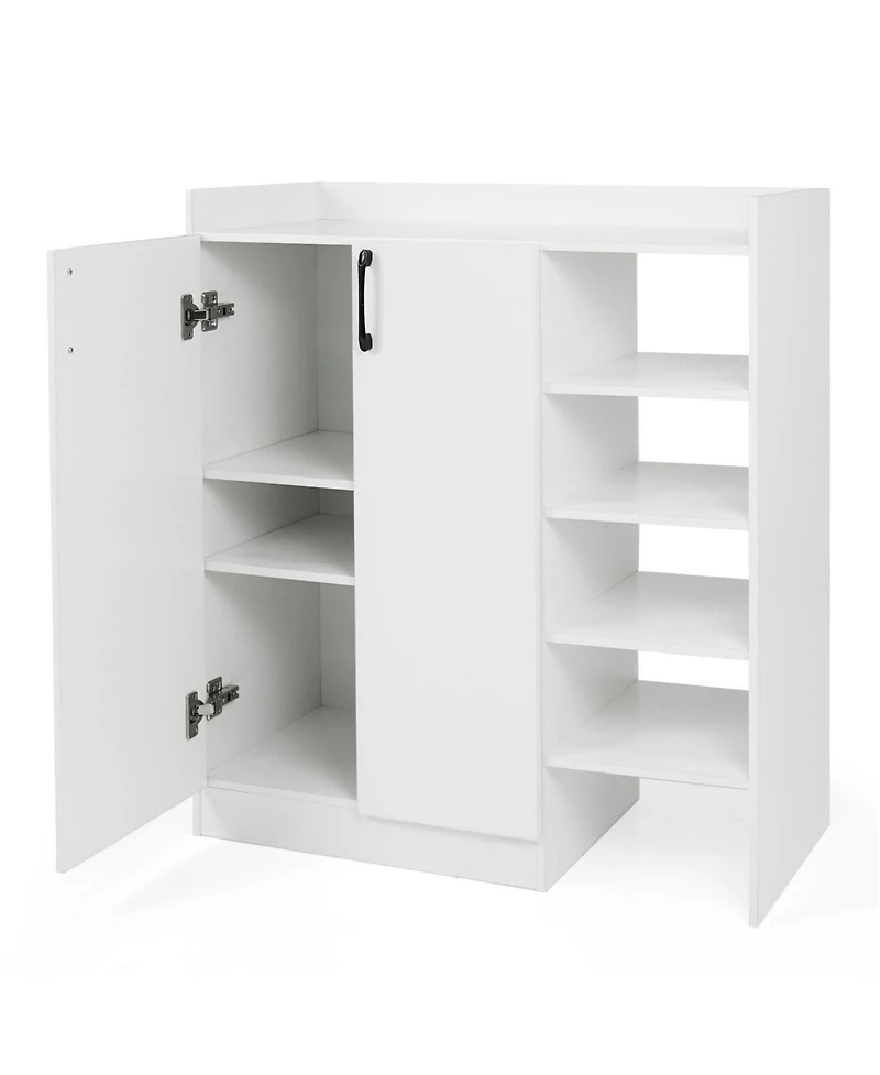 Slickblue Entryway Shoe Cabinet with 2 Doors and Adjustable Inner Storage Shelves