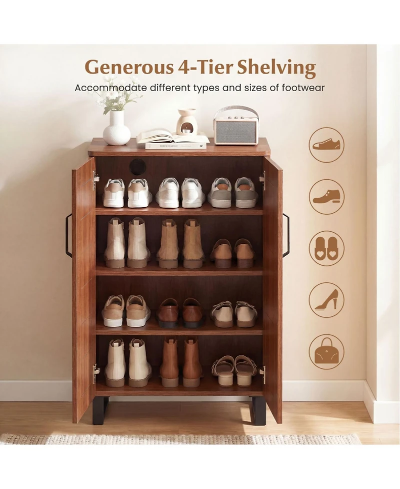 Slickblue Freestanding 5-Tier Shoe Rack Cabinet for Entryway and Closet Storage