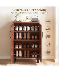 Slickblue Freestanding 5-Tier Shoe Rack Cabinet for Entryway and Closet Storage