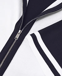 Reiss Men's Kenley Zip Through Color Block Knit Shirt