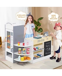 Slickblue Grocery Store Role Play Set for Kids with Pos Machine and Checkout Counter
