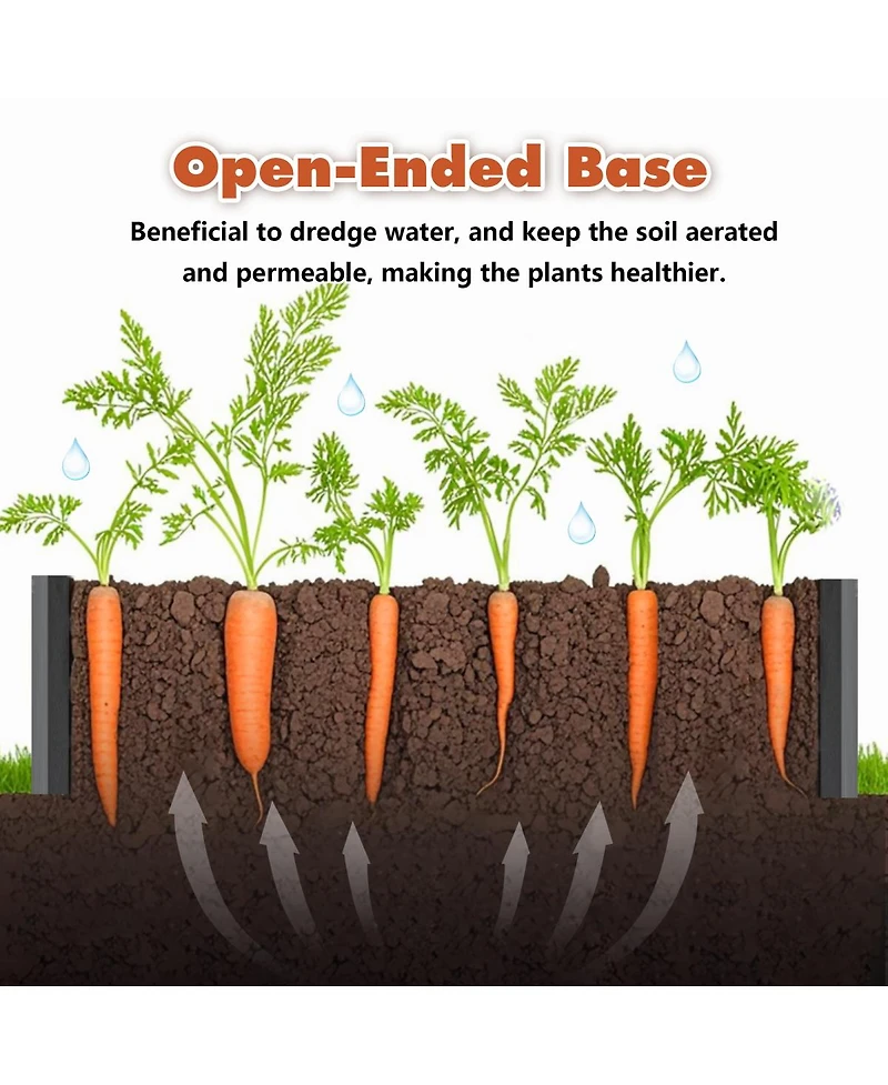 Streamdale Furniture 2-Pack 8x4x2ft Galvanized Metal Raised Garden Bed Kit