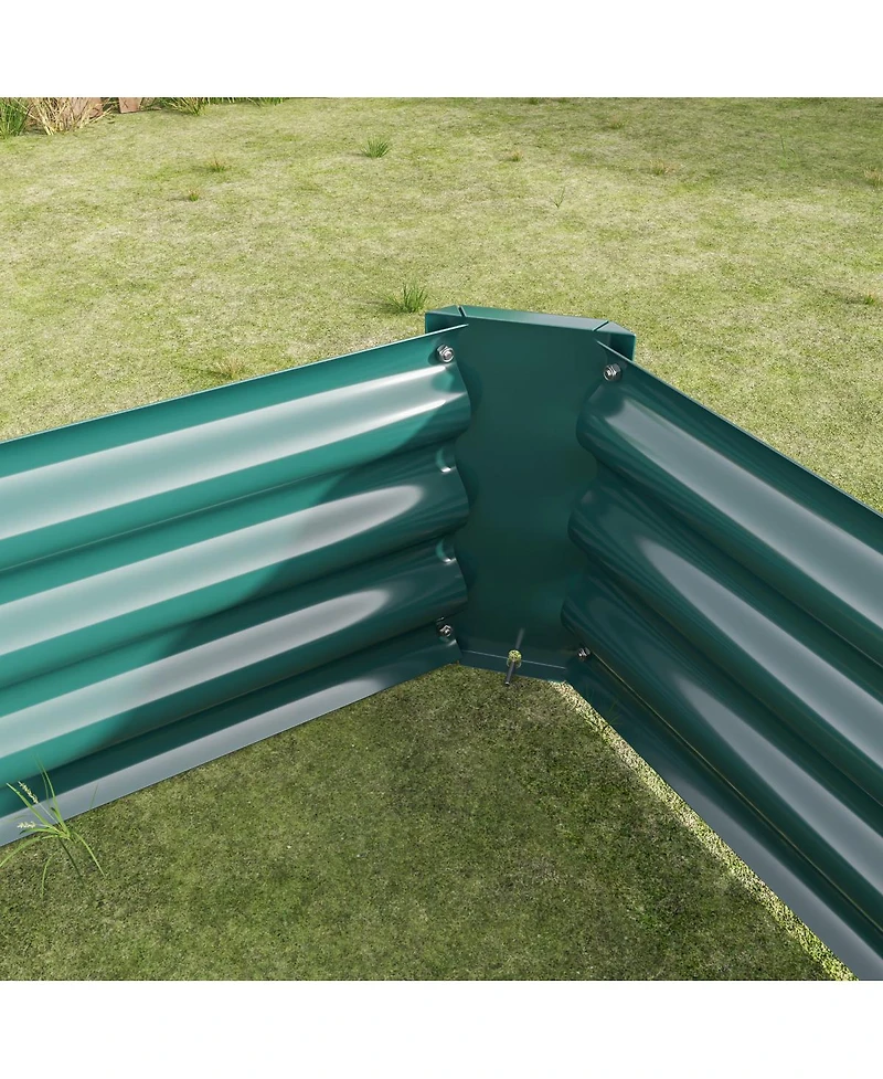 Streamdale Furniture 2PCS 4x2x1ft Metal Raised Garden Bed for Flowers Vegetables and Herbs