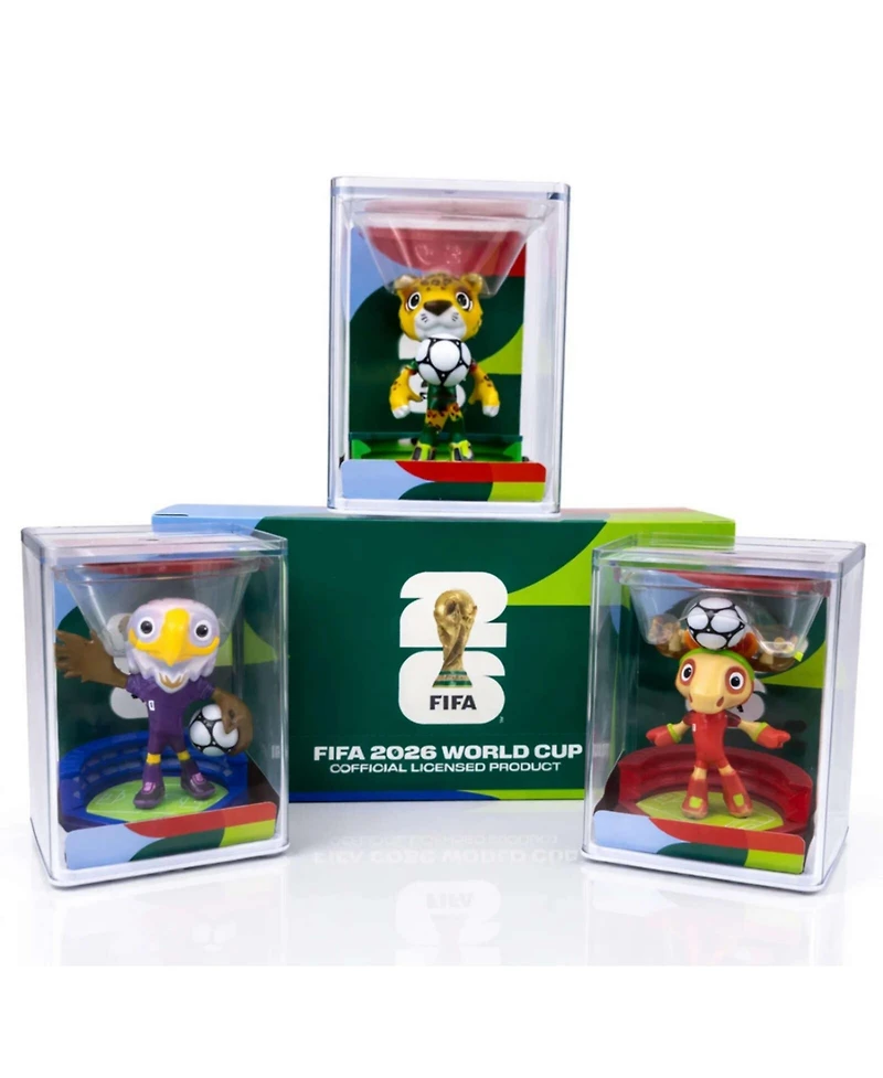 Fifa 2026 World Cup Mascot Figurine Set of 3 Collectible Toys Maple, Zayu and Clutch 6cm