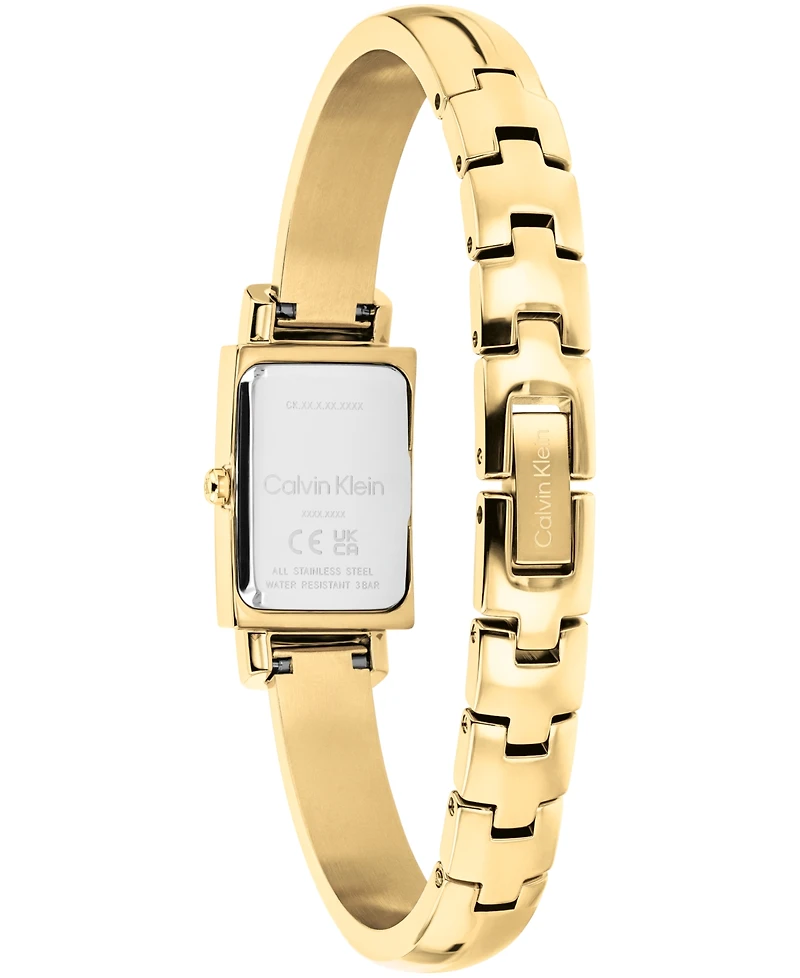 Calvin Klein Women's Moderne Gold-Tone Stainless Steel Bangle Bracelet Watch 15mm