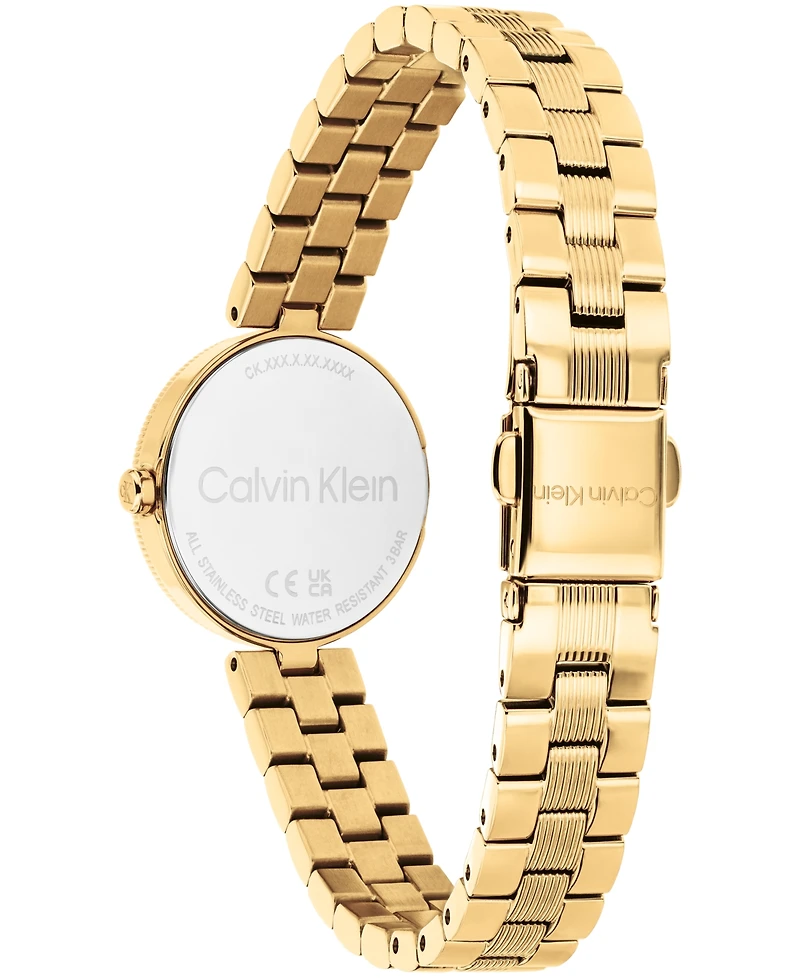 Calvin Klein Women's Gleam Gold-Tone Stainless Steel Bracelet Watch 24mm