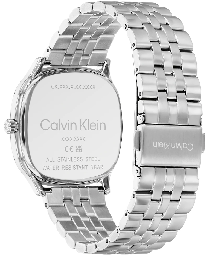 Calvin Klein Men's Ck Shape Silver-Tone Stainless Steel Bracelet Watch 37mm