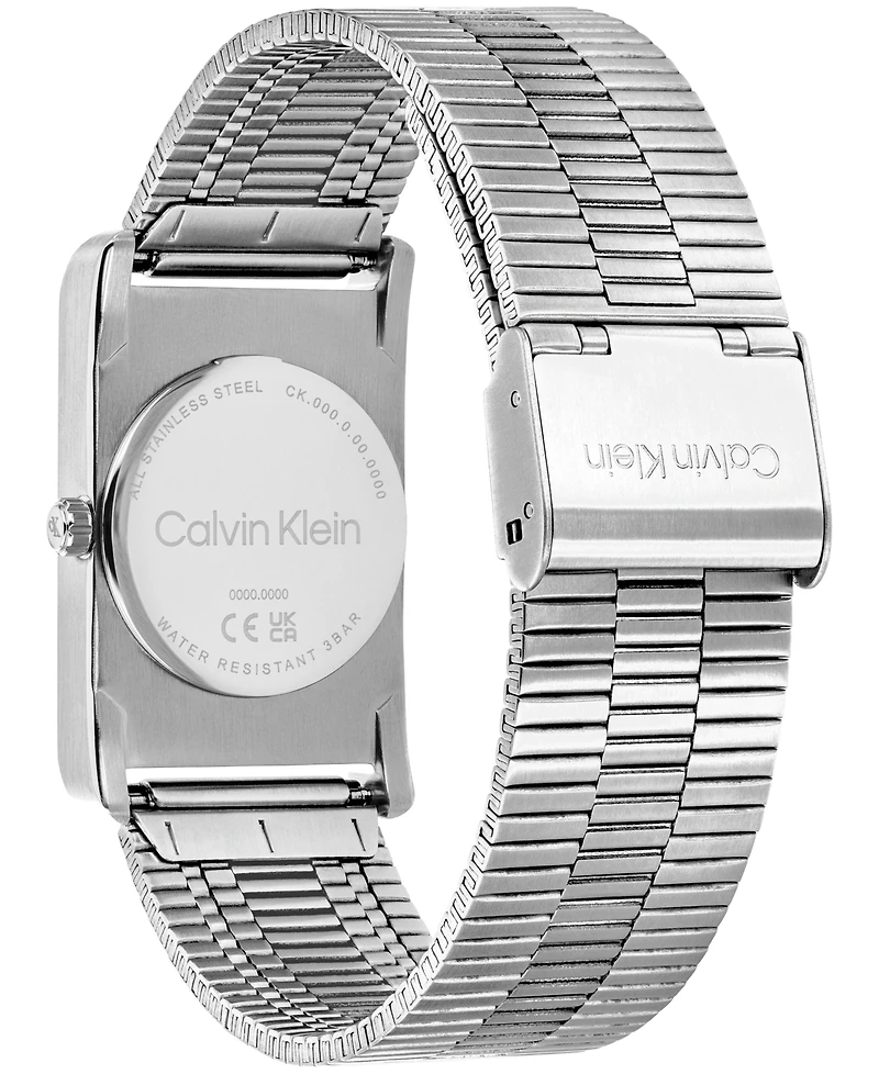 Calvin Klein Men's Dapper Silver-Tone Stainless Steel Mesh Bracelet Watch 24mm
