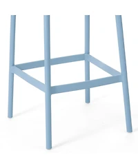 29.5" Outdoor Modern Polypropylene Plastic Patio Bar Height Stools (Set of 2)