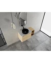 Sillysis Inch Wall Mounted Bathroom Vanity with Ceramic Vessel Sink