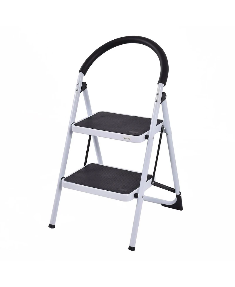 Costway 2 Step Ladder Folding Stool Heavy Duty 330Lbs Capacity Industrial Lightweight