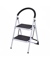 Costway 2 Step Ladder Folding Stool Heavy Duty 330Lbs Capacity Industrial Lightweight