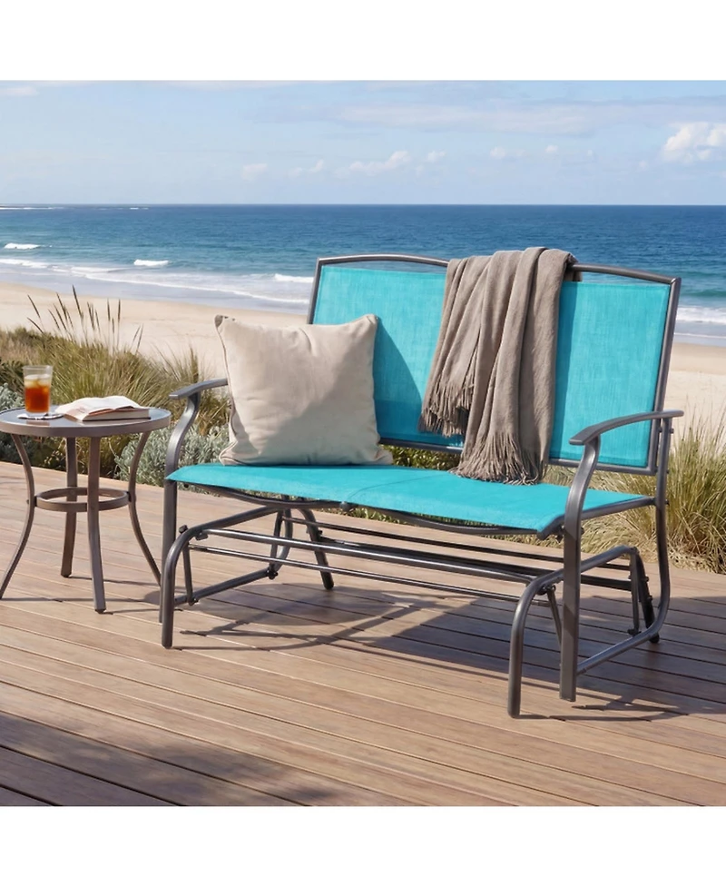 Sugift Iron Patio Rocking Chair for Outdoor Backyard