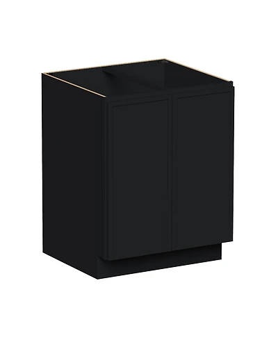 Boyel Living 27 Inch Wide Full Height Door Base Cabinet, Ready to Assemble Kitchen Cabinet with Solid Wood Frame, Soft-Close Slides and Hinges
