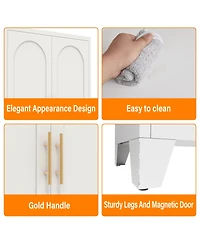 sumyeg Shapely Doors Cabinet Metal Storage Cabinet with Doors and Adjustable Shelves