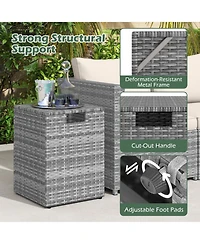 Sugift Rattan Propane Tank Cover Patio Hideaway Side Table