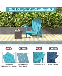 Gouun Weather-Resistant Hips Outdoor Adirondack Chair with Rotatable Cup Holder