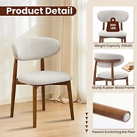 gaomon Mid Century Modern Wooden Dining Chairs Set, Fabric Upholstered Ergonomic Dining Room and Kitchen Seating