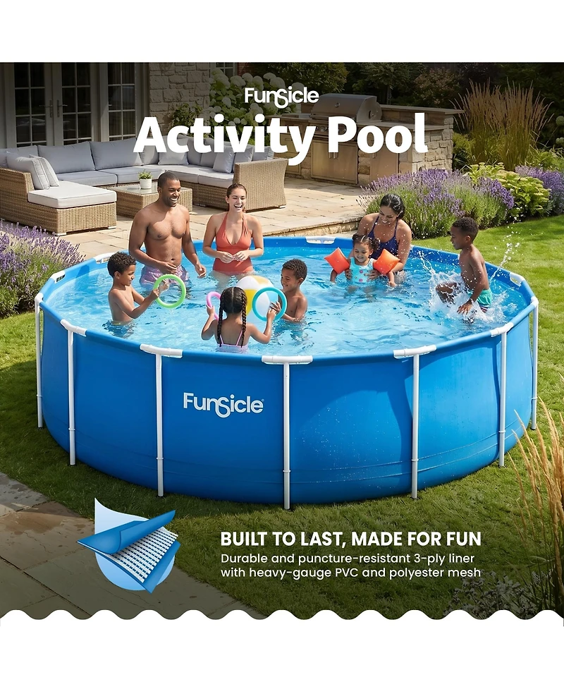Funsicle 15' x 48" Outdoor Activity Round Frame Above Ground Swimming Pool Set